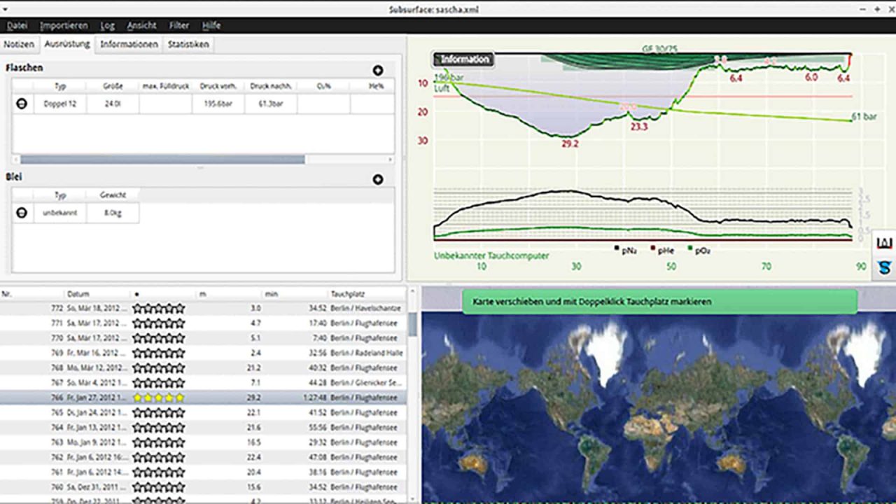 Subsurface 4.0 die Open Source TauchlogbuchSoftware BerlinTaucher.de